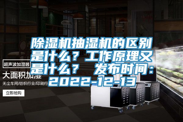 除湿机抽湿机的区别是什么？工作原理又是什么？ 发布时间：2022-12-13